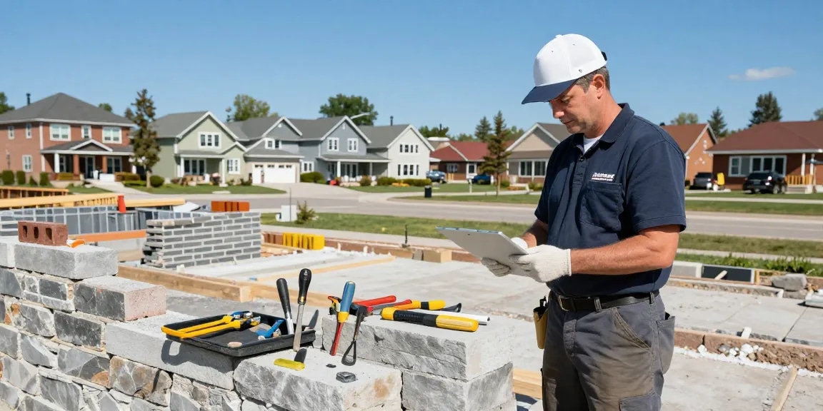 Trusted masonry regina services by a licensed professional contractor working on brick and stone installations in the community.