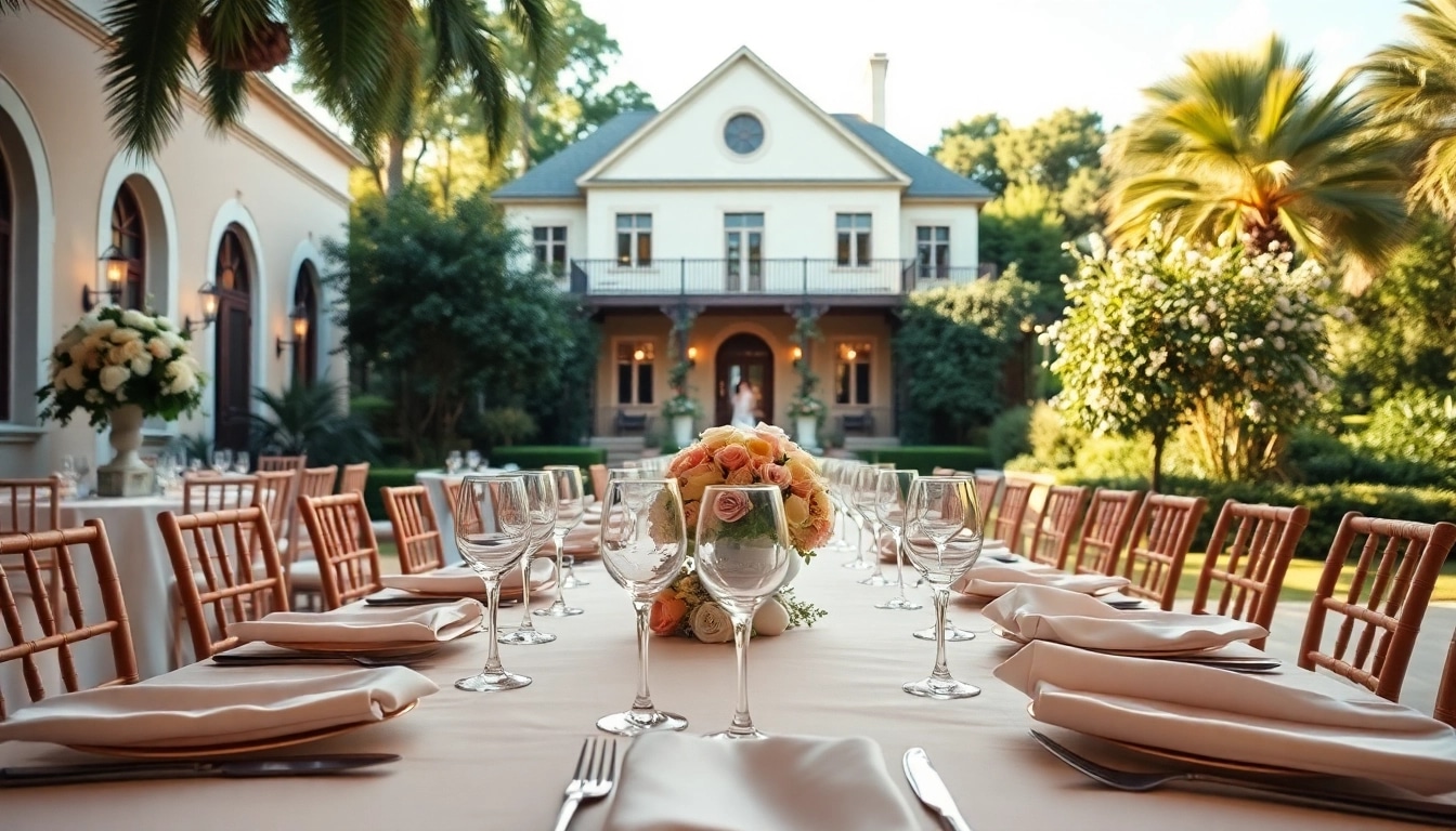 Stunning view of a Jacksonville Wedding Venue set up for a romantic wedding celebration.