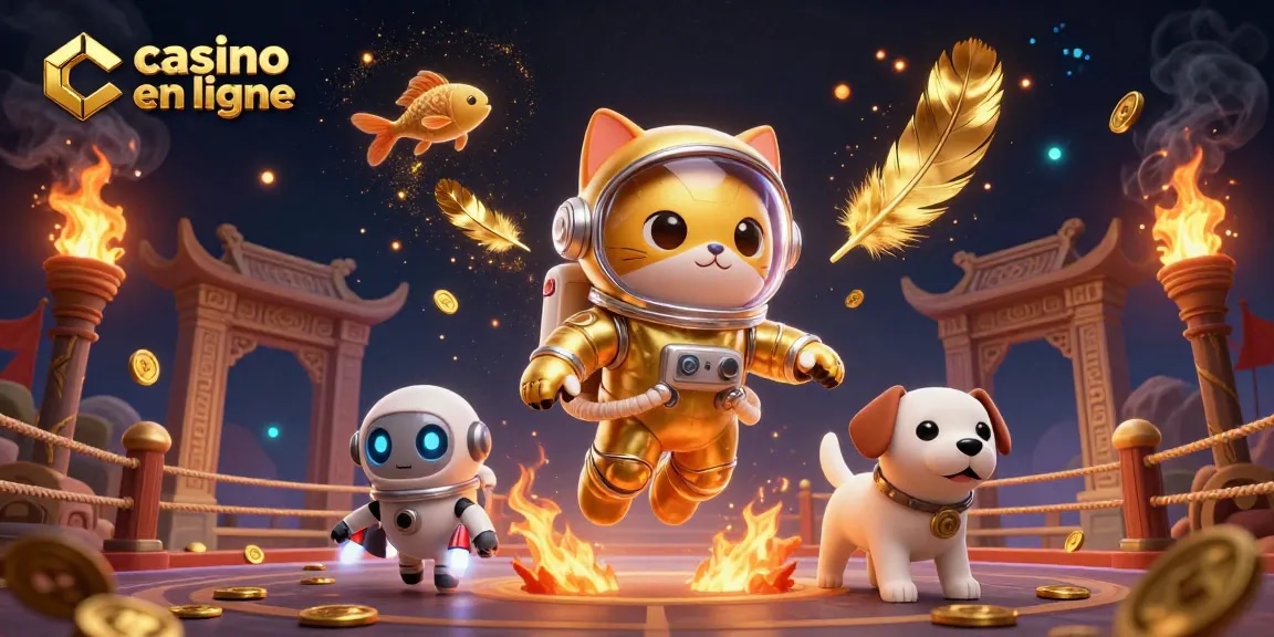 Venez découvrir l'univers des jeux de casino en ligne avec un astronaute félin et un chien robot.