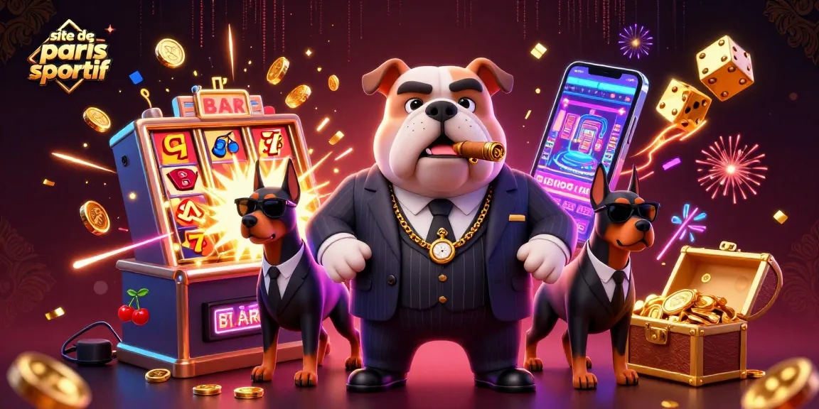 Action de parier sur le site de paris sportif avec une ambiance de casino animée.