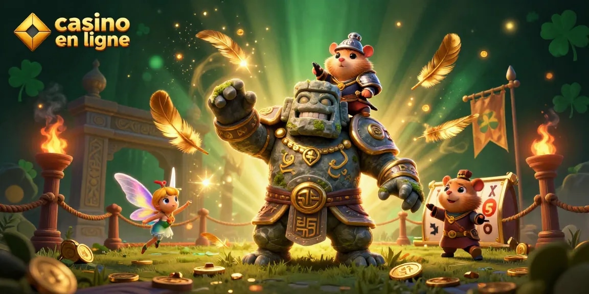 Jouer dans un casino en ligne magique avec un golem ancien et un hamster chevalier