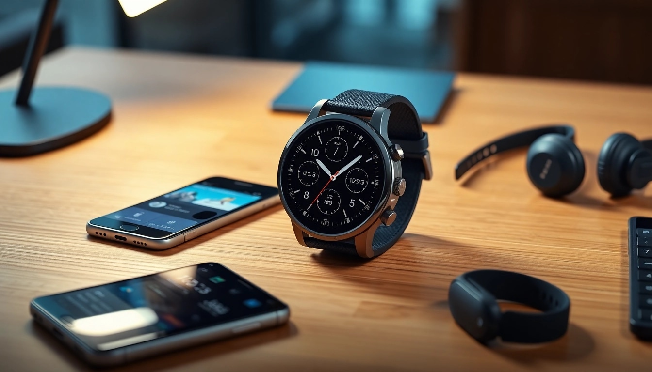 LC88 smart watch displayed on a modern desk showcasing its sleek design and health features.