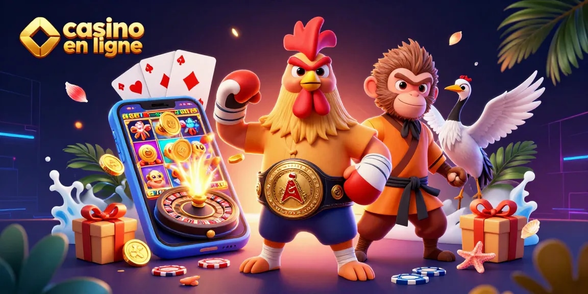 Le casino en ligne offre des jeux palpitants avec un coq Muay Thai, un singe Shaolin et un maître grue.