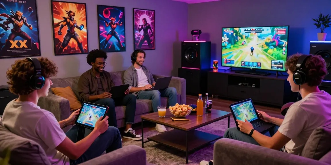 Players enjoying engaging xxx games in a vibrant gaming lounge.