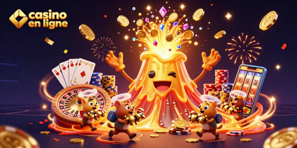Gagnez des trésors avec le casino en ligne dans cette scène dynamique et festive.