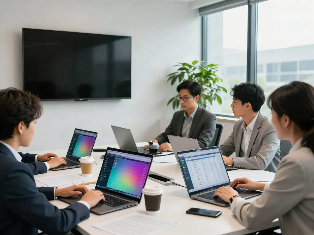 Team working with service bureau tax software in a modern office environment.