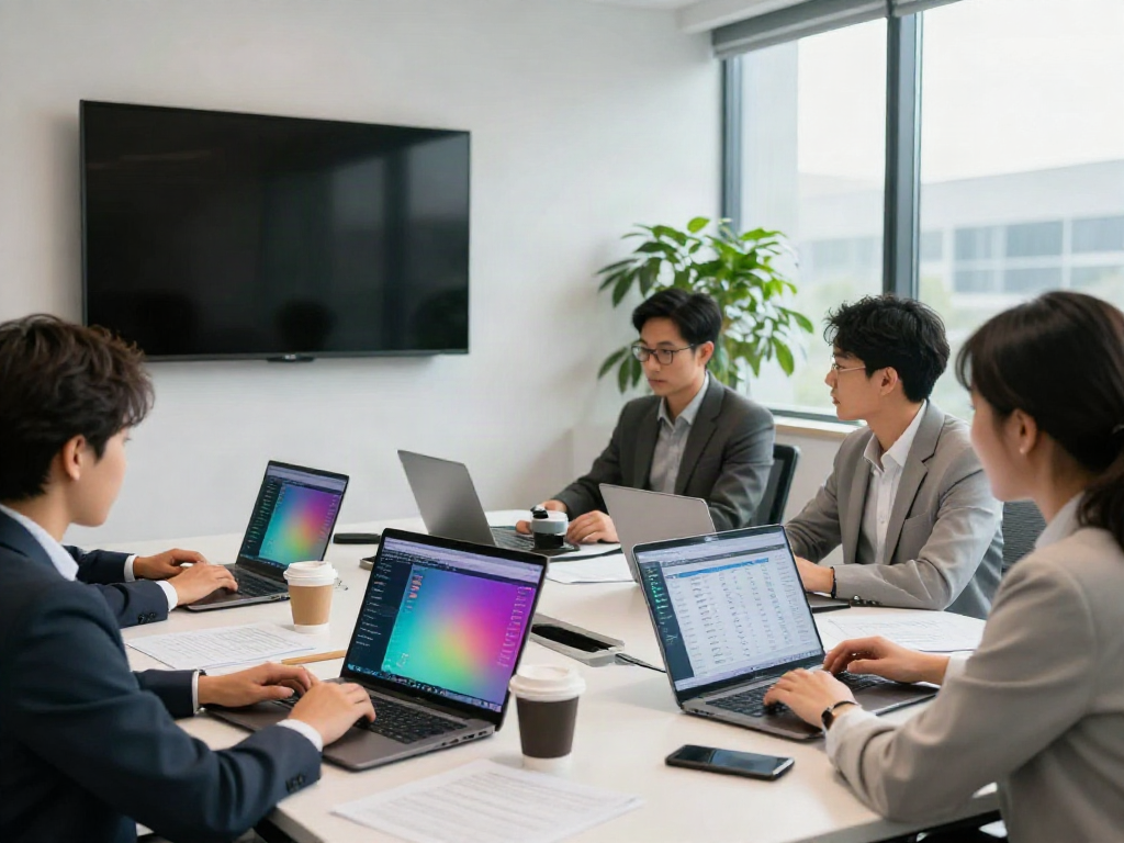 Team working with service bureau tax software in a modern office environment.