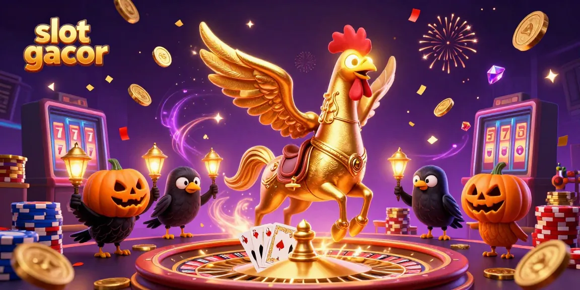 Menggoda pemain dengan slot gacor dalam ilustrasi 3D slot seru yang penuh koin emas dan lampion.