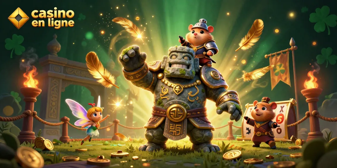 Jouer dans un casino en ligne magique avec un golem ancien et un hamster chevalier