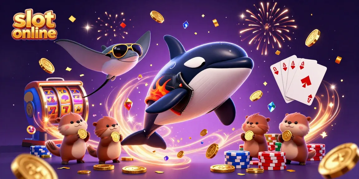 Raih kemenangan luar biasa dengan slot online di dunia kasino virtual ditampilkan oleh karakter lucu.