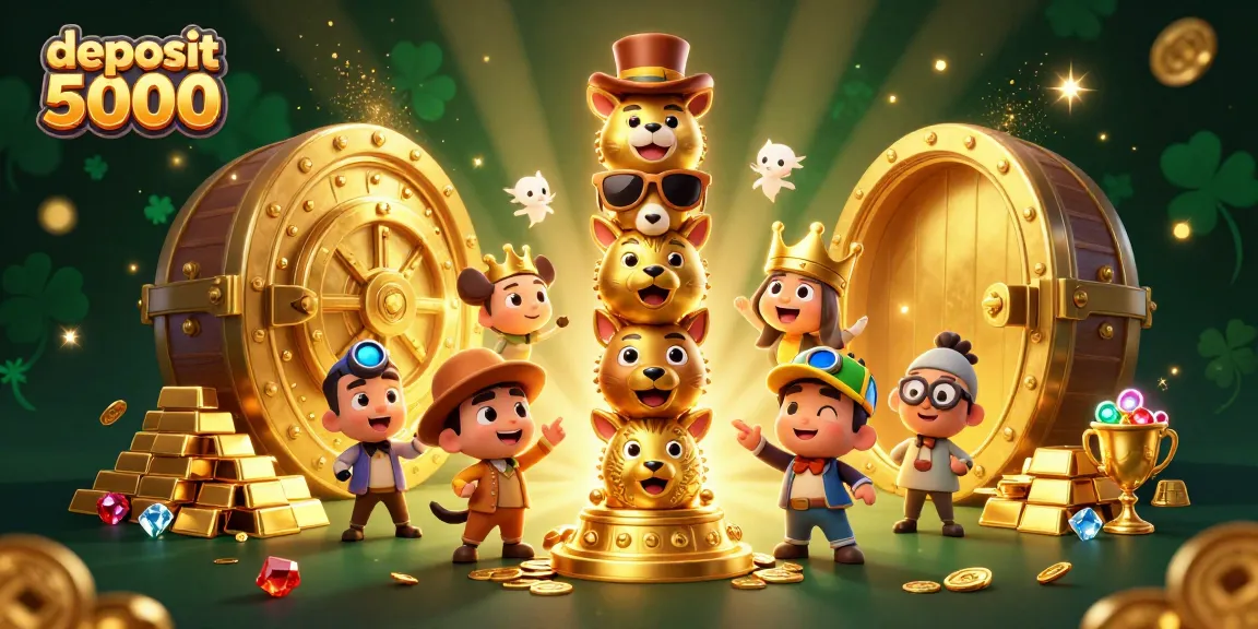 Win big with deposit 5000 at our vibrant casino featuring a golden totem pole and treasure!