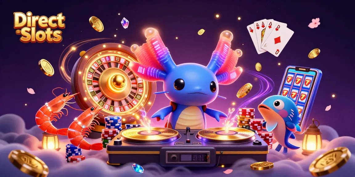 Experience thrilling gaming action with Direct Web Slots featuring a dynamic scene of colorful casino characters.