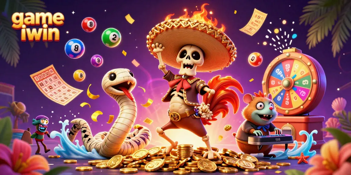 Win big with game iwin's thrilling lottery and bingo scenes filled with vibrant characters.