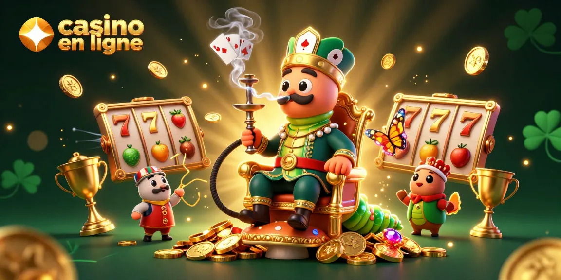 Plongez dans l'univers du casino en ligne avec cette illustration colorée de magie des jeux.