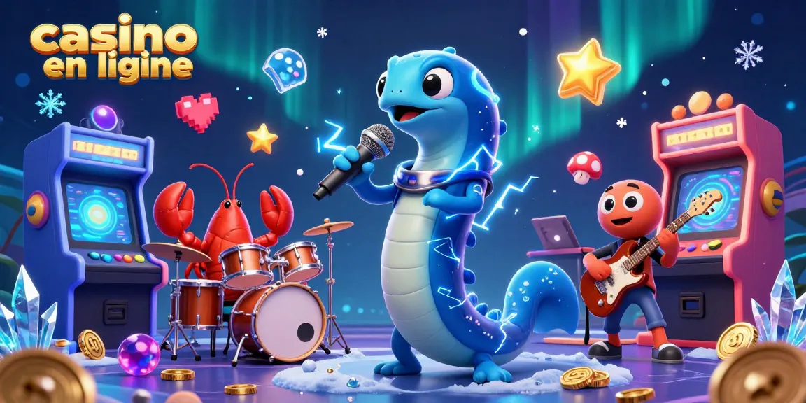 Visage captivant d'une scène de casino en ligne avec un DJ anguille, un crabe et un hippocampe.
