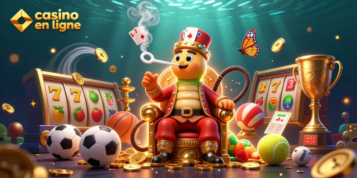 Les joueurs gagnent au casino en ligne avec une illustration 3D captivante et des éléments de jeu animés.