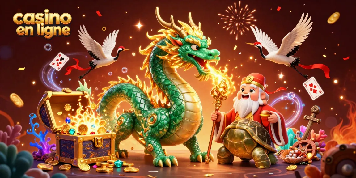 Jouez dans un casino en ligne mystérieux avec un dragon de jade, une tortue sage, et des grues chanceuses.