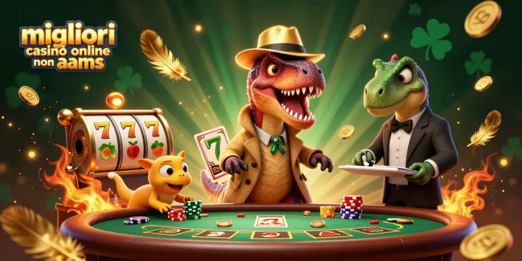 Gioca nei migliori casinò online non AAMS con un velociraptor al blackjack, un pit boss stegosaurus e un compy ladro di chip.