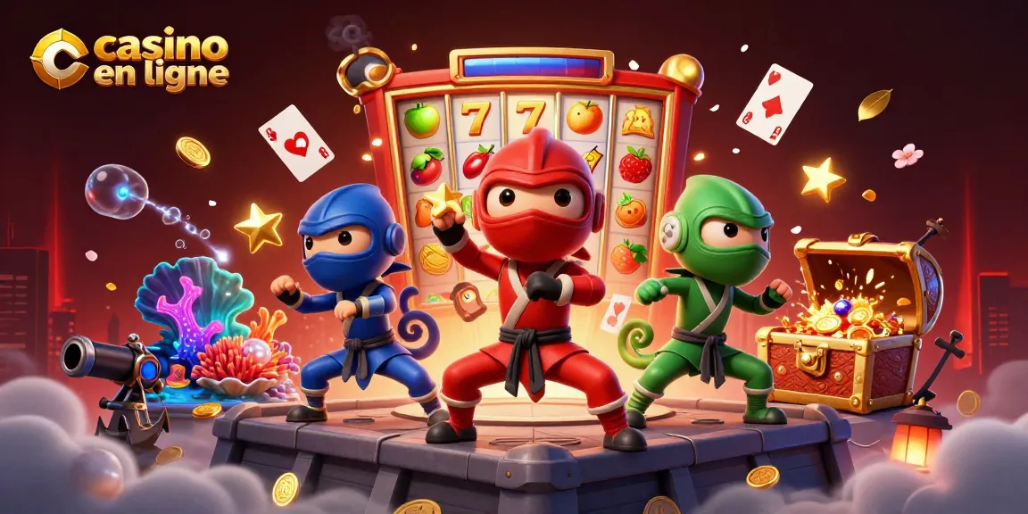 Pas de gains, découvrez le casino en ligne avec des caméléons ninjas et des éléments de machines à sous.
