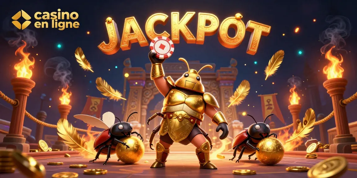 Gagnez au casino en ligne avec ce combat épique de scarabées dans l'arène.
