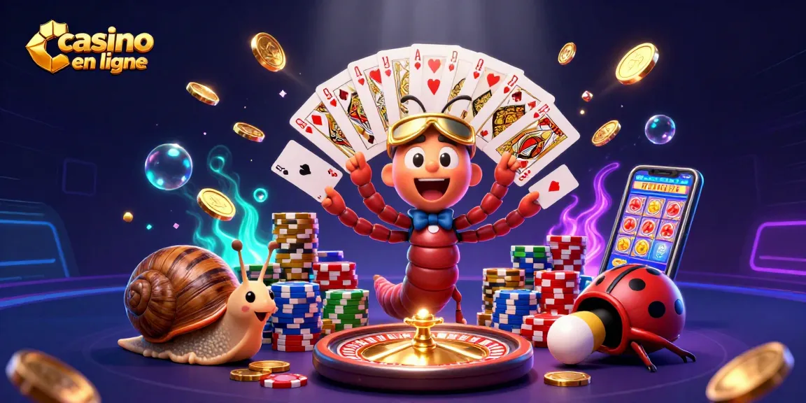 Jouez au casino en ligne avec des cartes de jeu fanning, des jetons colorés, et une ambiance palpitante.