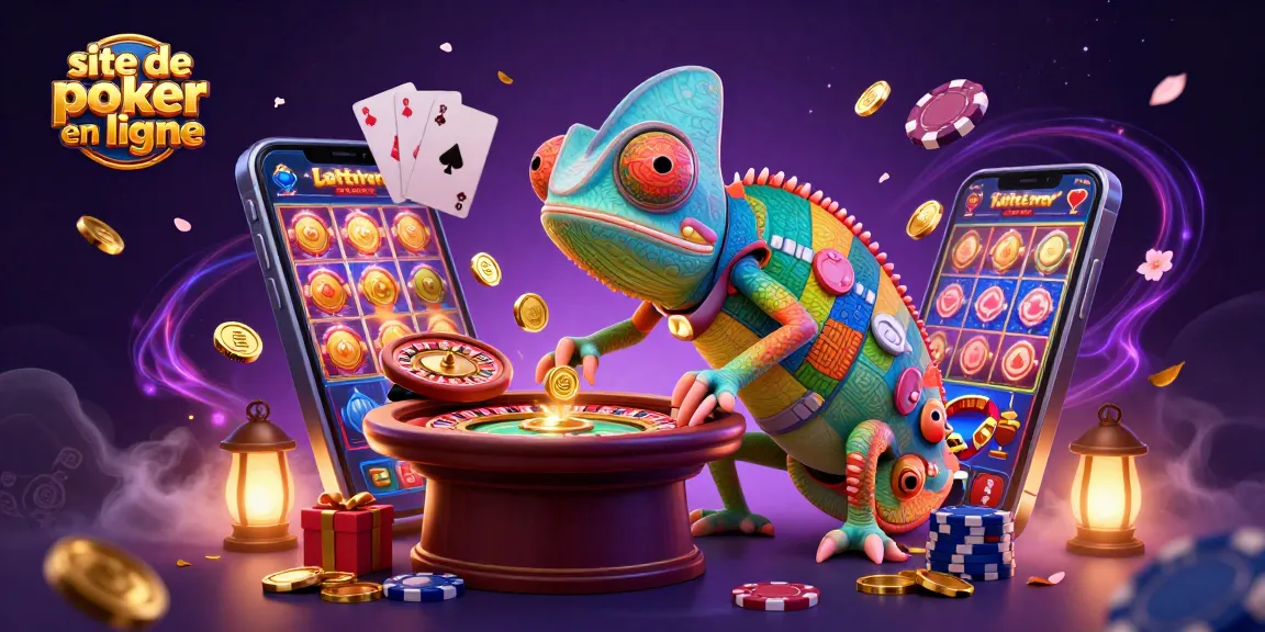 Découvrez le site de poker en ligne avec un caméléon coloré et des jeux éblouissants.