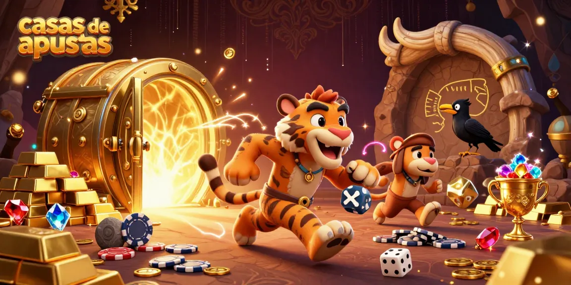 Casas de apuestas en acción con un hombre de las cavernas y un tigre diente de sable en un casino