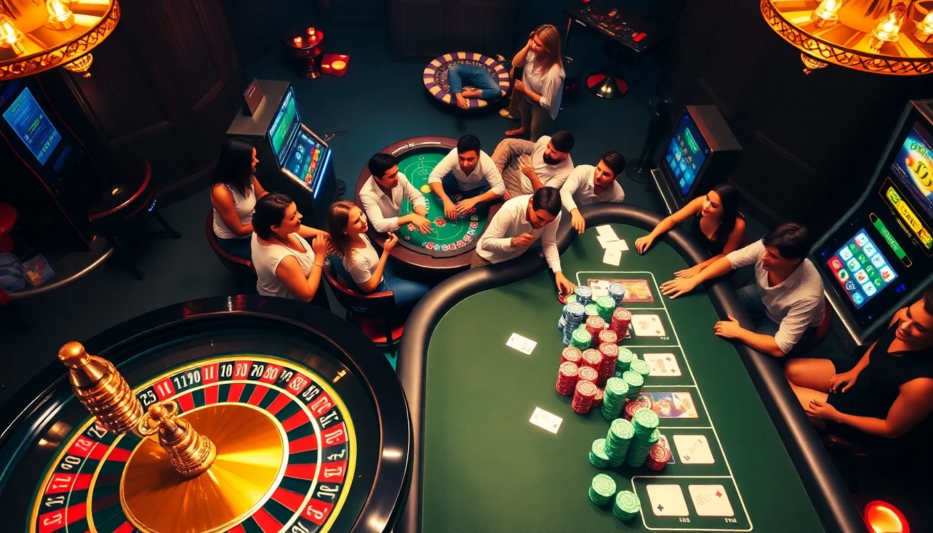 Des joueurs engagés profitant de l'excitation du casino en ligne argent réel France à une table de jeu dynamique.