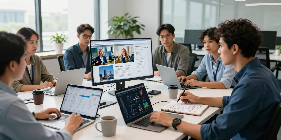 Detect AI image in a modern workspace with data scientists collaborating on advanced image analysis.