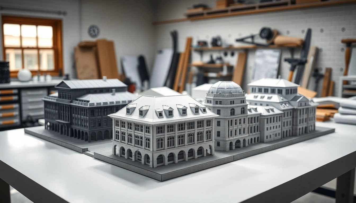 Architekturmodellbau Potsdam exzellent präsentiert, mit detaillierten Modellen und hellen Arbeitsumgebungen.