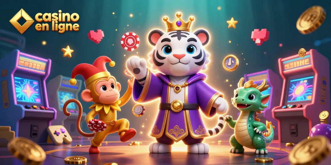 Profitez des jeux au casino en ligne avec un tigre élégant et un dragon de jade dynamique.