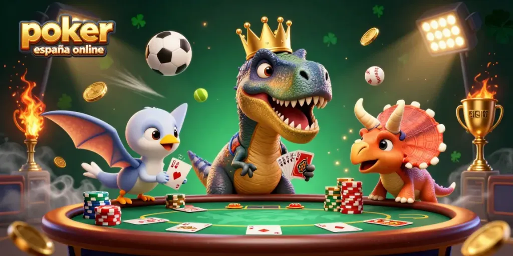 Disfruta del póker en España online con coloridos personajes y emocionantes elementos de juego.