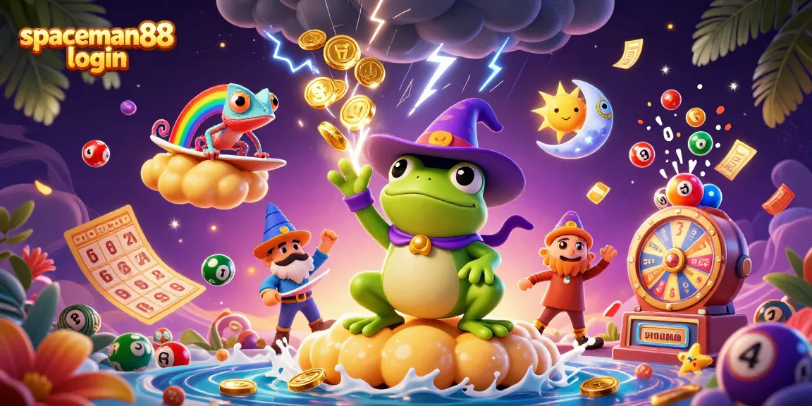 Experience the thrill of spaceman88 login with colorful casino elements and vibrant characters.