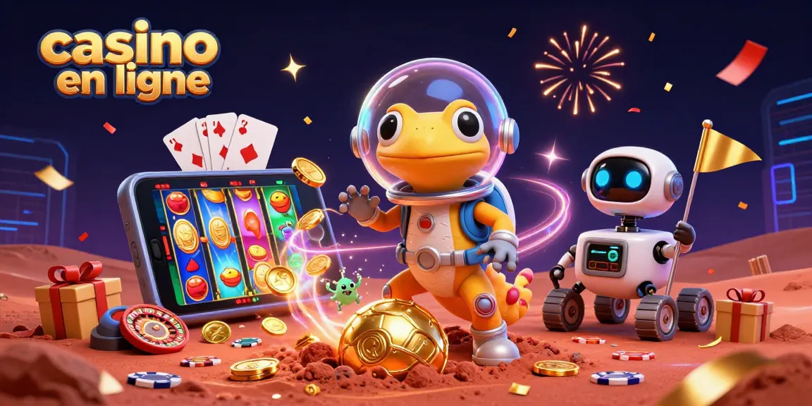 Plongez dans l'univers des jeux avec cette illustration de casino en ligne sur Mars.