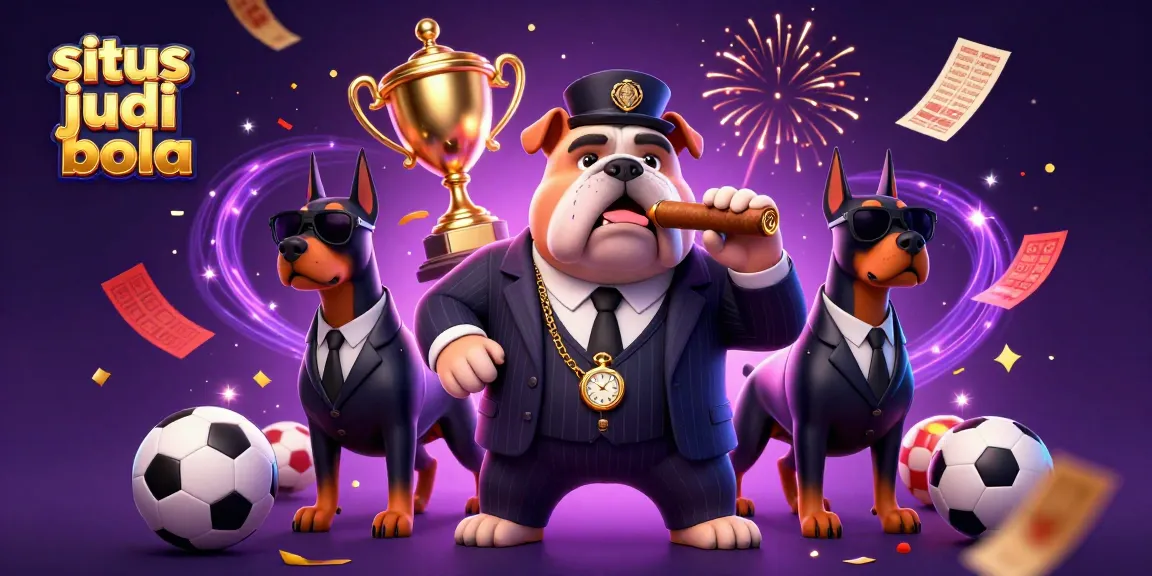 Engage in sports betting with situs judi bola featuring a mafia bulldog and dynamic elements.