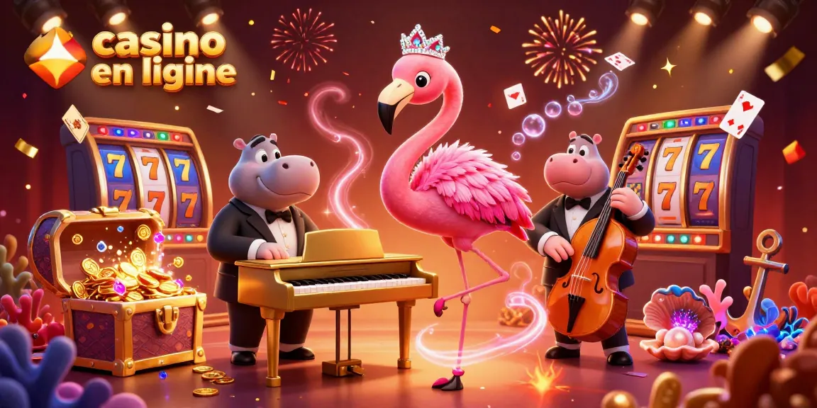 Jouez dans un casino en ligne animé avec un flamant chanteur et un hippopotame bassiste.