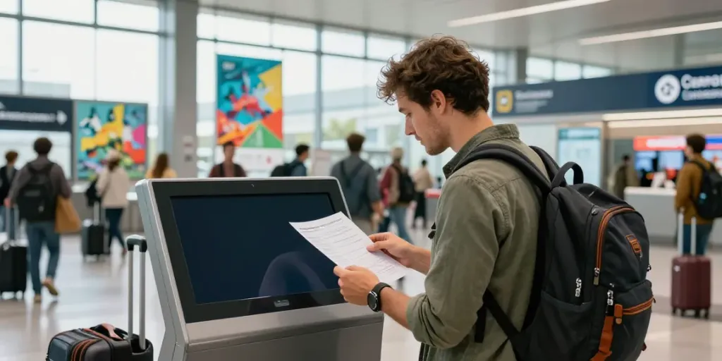 Transport internațional Moldova: Călător pregătind documentele de călătorie pentru o aventură europeană.