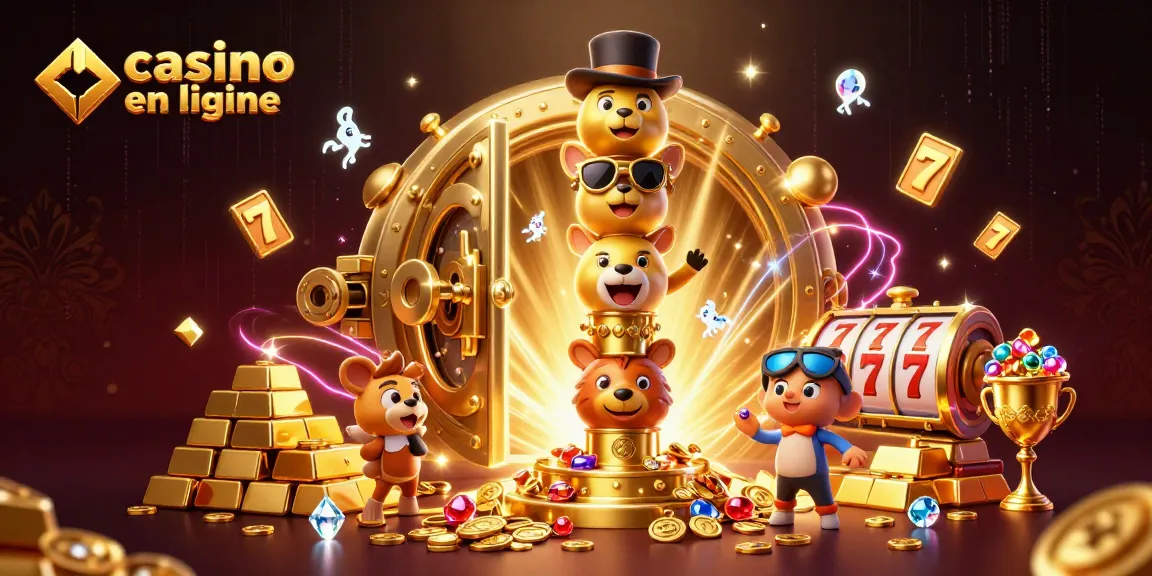 Profitez de l'expérience du casino en ligne avec une illustration captivante remplie de richesse et d'excitation.