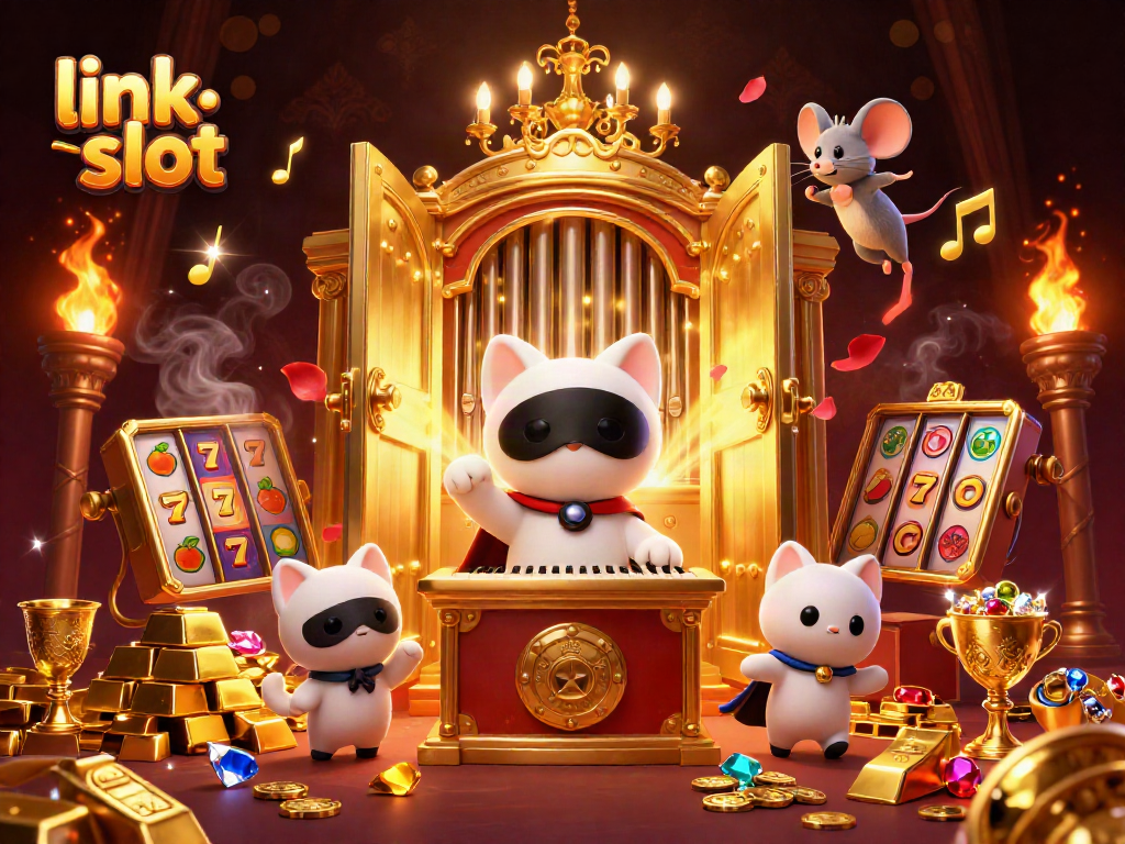 Slot online yang penuh warna dan megah dengan simbol serta karakter unik di dalamnya - link slot.