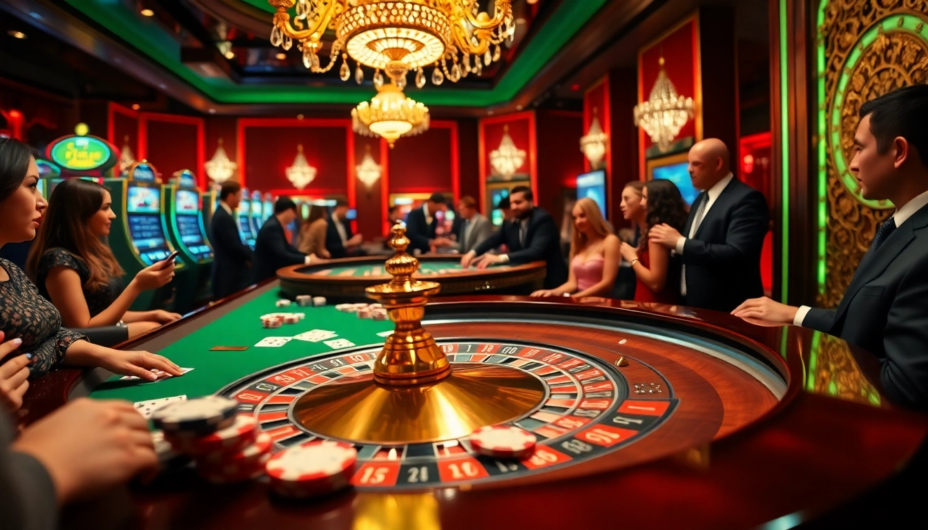 Players engage in excitement at the roulette table, inspired by https://nohu.business/ for thrilling casino experiences.