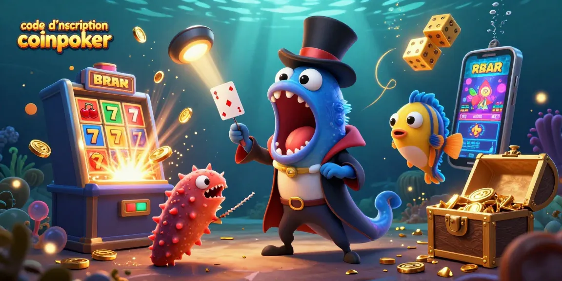 Code d'inscription coinpoker : une illustration captivante de l'univers des jeux de casino en ligne avec des éléments de magie.