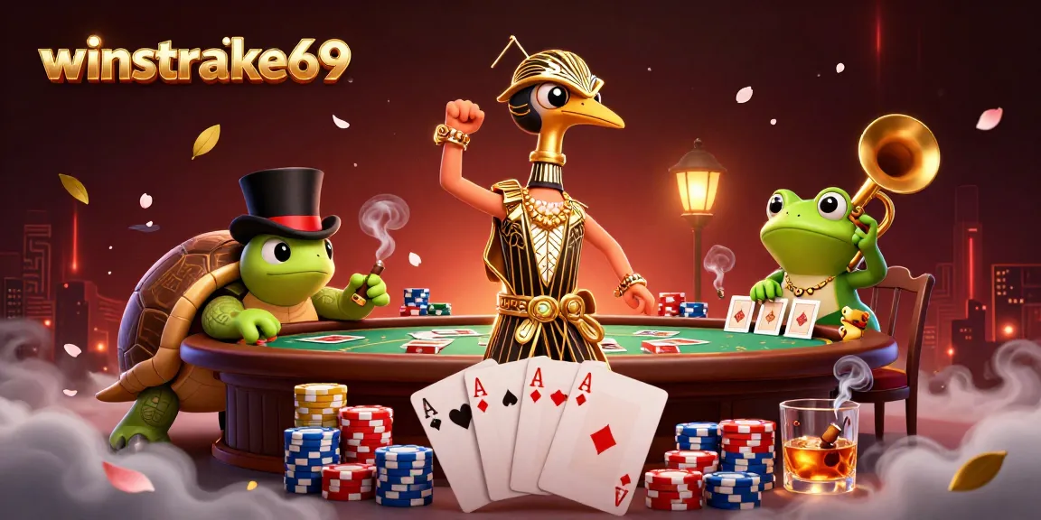 Winstrike69 invites players to enjoy interactive poker gameplay with luxurious characters and casino elements.