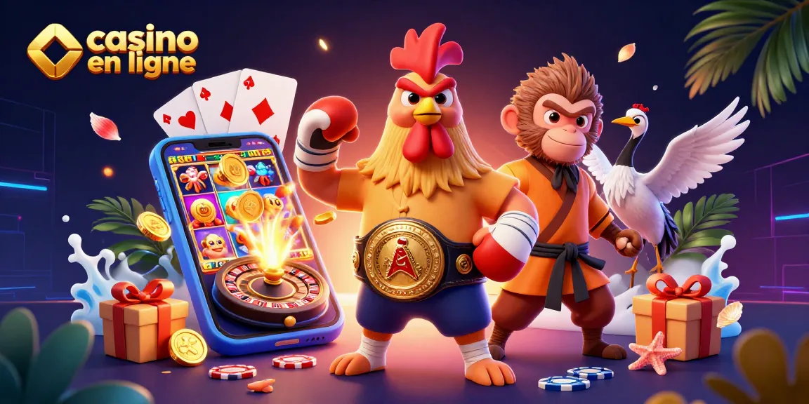 Le casino en ligne offre des jeux palpitants avec un coq Muay Thai, un singe Shaolin et un maître grue.