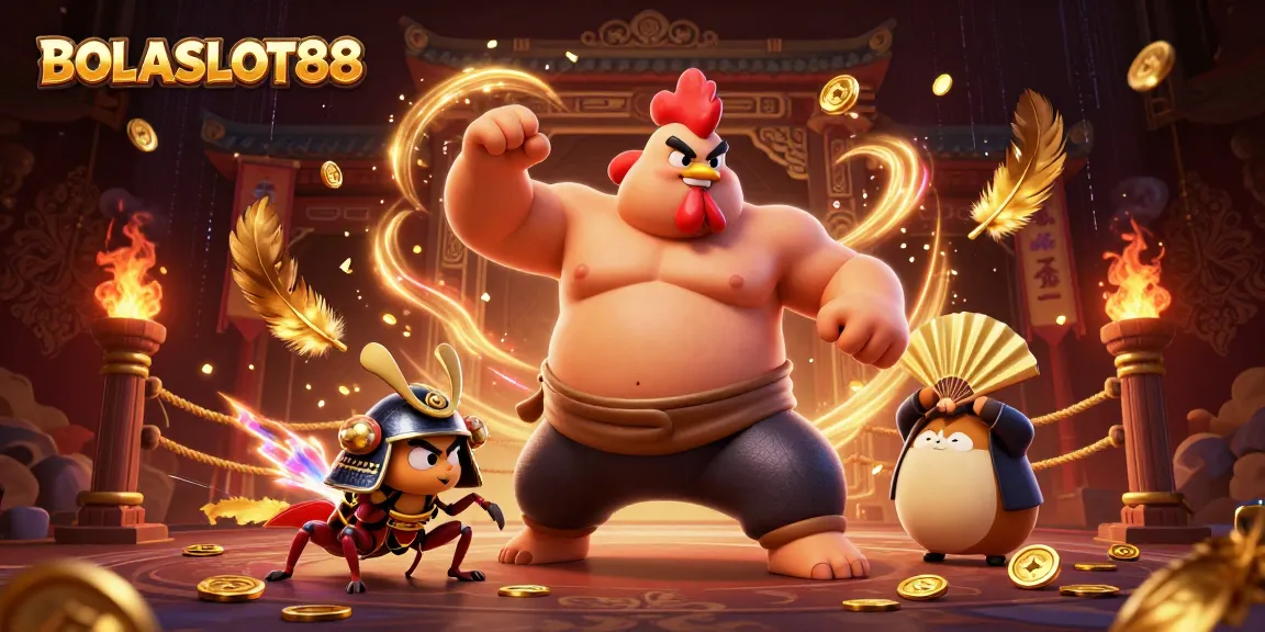 BOLASLOT88 depicts colorful characters in a dynamic gambling arena illustrating vibrant gameplay energy.