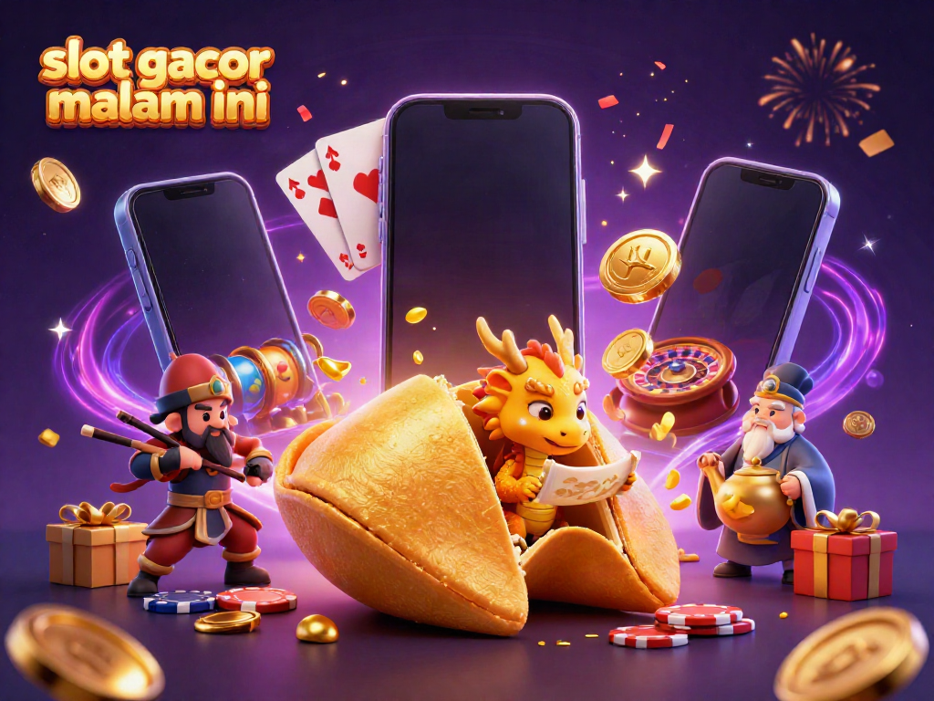 Permainan slot gacor malam ini dengan keberuntungan dalam ilustrasi di dunia kasino.