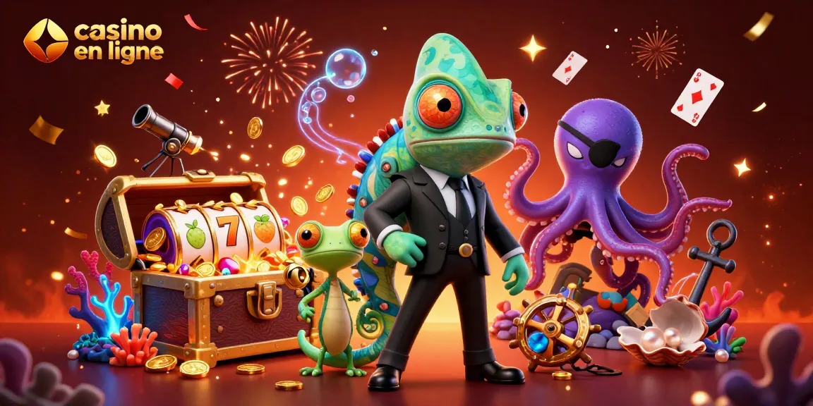 Jouer au casino en ligne avec des personnages ludiques et des éléments de jeu colorés.