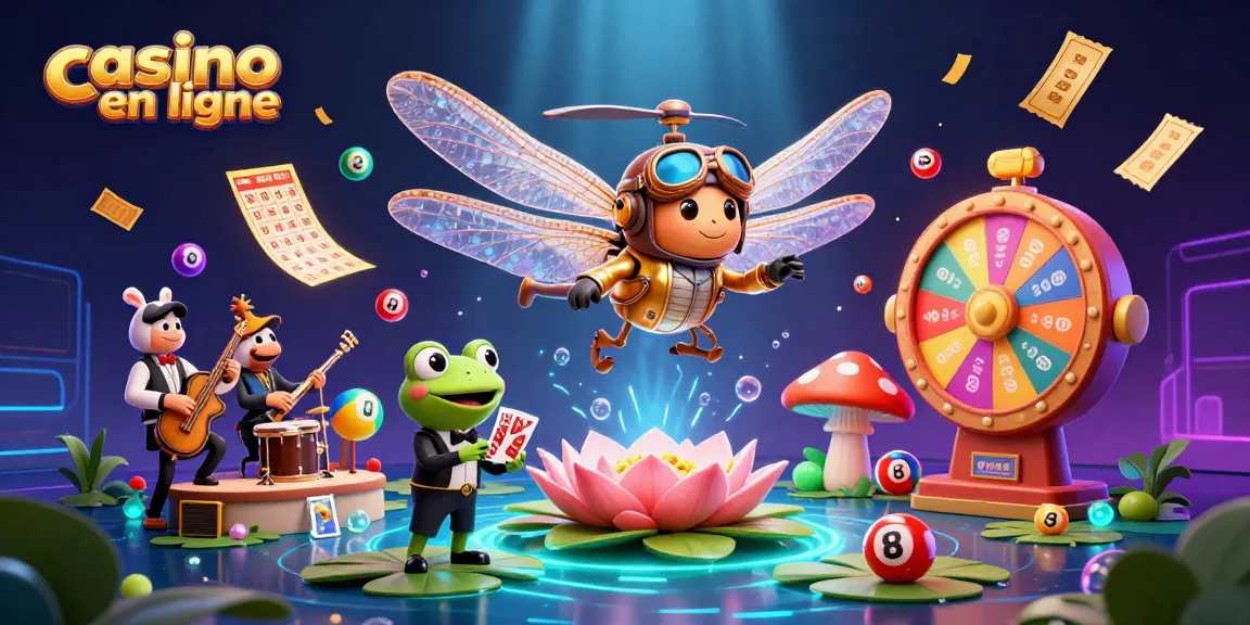Plongez dans l'univers des jeux de casino en ligne avec cette scène dynamique de dragons volants et un croupier grenouille.
