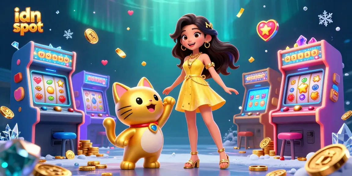 Engage with idn slot action showcasing a vibrant casino scene filled with gold coins and gaming elements.