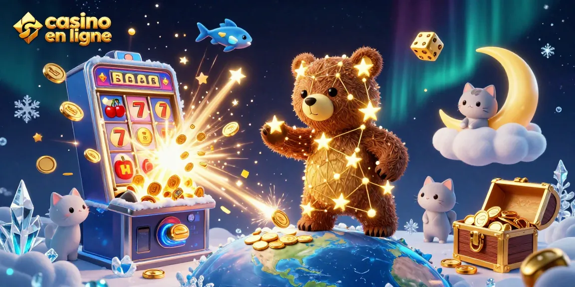 Plongez dans le monde captivant du casino en ligne avec cette illustration 3D vibrante.