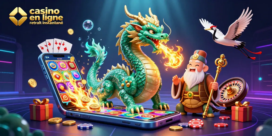 Retirez vos gains rapidement avec casino en ligne retrait instantané, illustration dynamique et colorée.